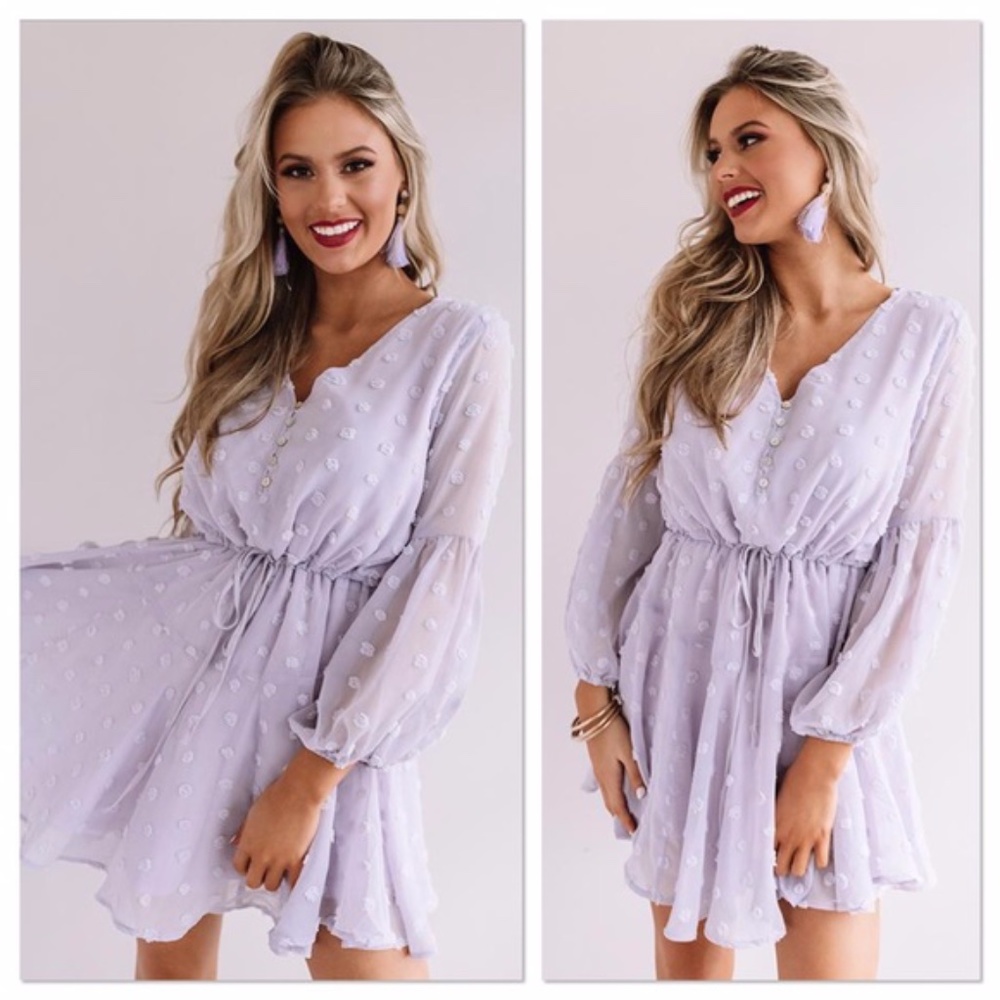 Entro | Lilac Swiss Dot Dress